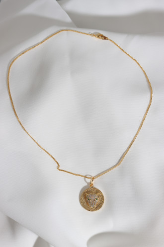 Kaplan Figürlü Gold Renk Kolye Kaplan Figürlü Gold Renk Kolye