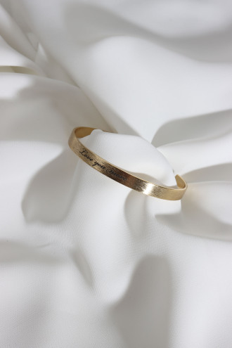 Love You More Yazılı Gold Renk Kararmaz Vip Bilezik