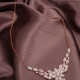 Zircon Taşlı Rose Abiye Kolye