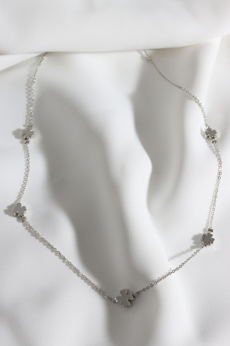 5 Yoncalı Gümüş Renk Kolye