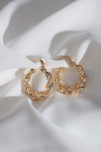 Gold Renk Bukle Vintage Halka Küpe