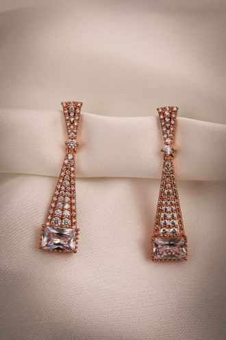 Rose Sallantılı Abiye Küpe