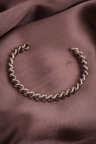 Zincir Model 925 Ayar Gümüş Kelepçe Bileklik 9,82Gr