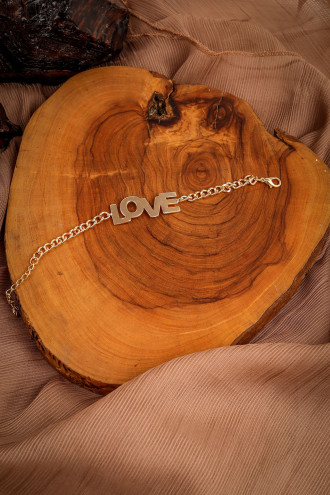 Gold Renk Love Zincir Bileklik Gold Renk Love Zincir Bileklik
