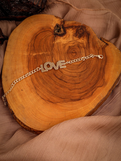 Gold Renk Love Zincir Bileklik Gold Renk Love Zincir Bileklik