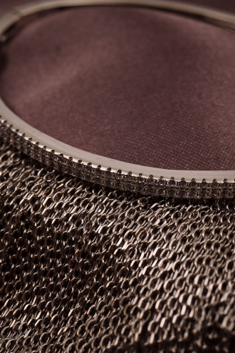 Zincir Sallantılı 925 Ayar Gümüş Kelepçe Bileklik 18,73Gr