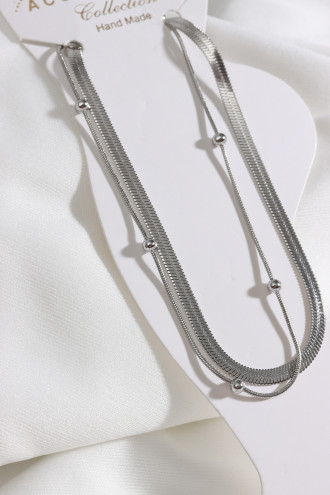 Çelik 2'Li Gümüş Renk İtalyan Yassı Zincir Halhal