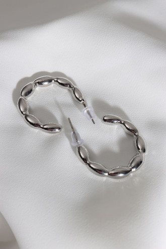 Vintage Gümüş Renk Halka Küpe