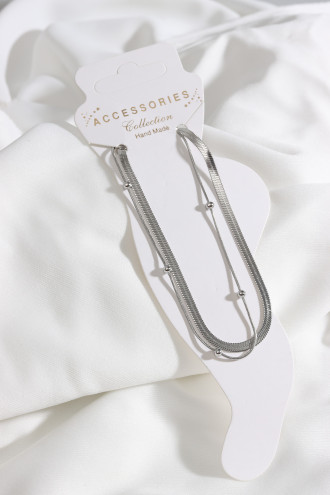 Çelik 2'Li Gümüş Renk İtalyan Yassı Zincir Halhal