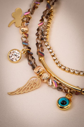 Füme Kristalli 3'Lü Bileklik