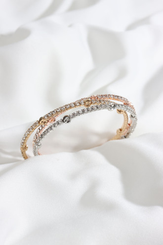 3'Lü Gold/Rose/Gümüş Renk Parlak Bileklik