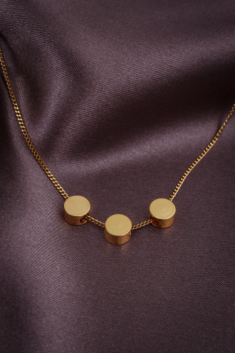 Gold Renk Yassı Dorika Kolye