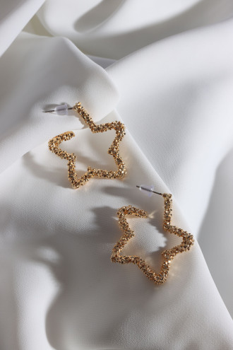 Vintage Gold Renk Yıldız Küpe