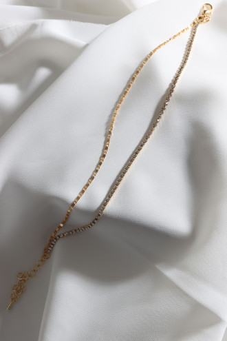 2'Li Gold Renk Su Yolu Zincir Halhal