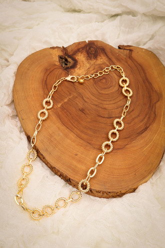 Gold Renk Halkalı Zincir Kolye