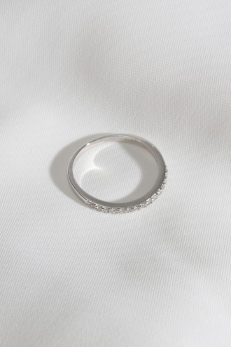 Zircon Taşlı Gümüş Renk Yüzük