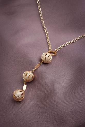 3 Toplu Gold Renk Kolye