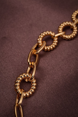 Halkalı Gold Renk Zincir Bileklik