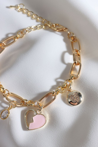 Charmlı Gold Renk Zincir Bileklik