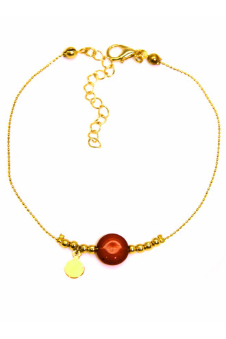 Kadın Kırmızı Doğal Taşlı Halhal Kadın Kırmızı Doğal Taşlı Halhal