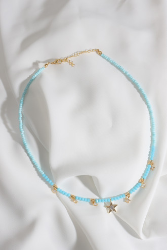 Yıldız Uçlu Mavi Boncuk Kolye Yıldız Uçlu Mavi Boncuk Kolye