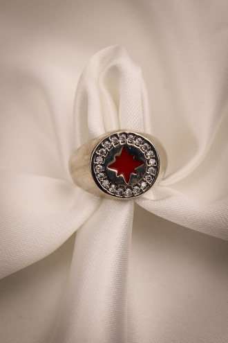 Kutup Yıldızı Gümüş Renk Alttan Ayarlanabilir Yüzük