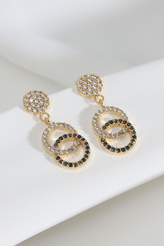 Zircon Taşlı Gold Renk Küpe Zircon Taşlı Gold Renk Küpe