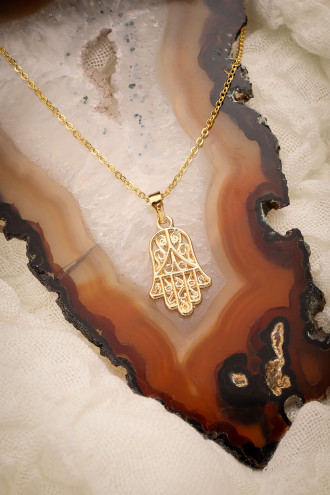 Gold Renk Fatma Ana Eli Kolye