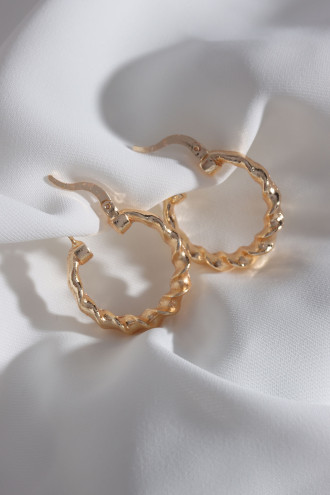 Bukle Gold Renk Vintage Halka Küpe