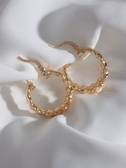 Bukle Gold Renk Vintage Halka Küpe