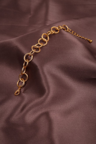 Iri Halkalı Gold Renk Zincir Bileklik