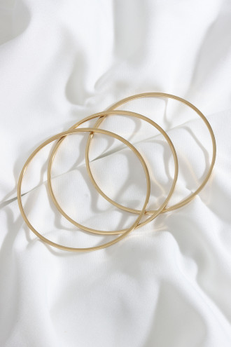 3'Lü Gold Renk İnce Çelik Kelepçe Bileklik