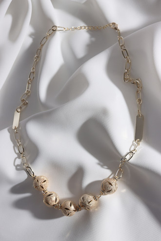 Parlak 5 Toplu Gold Renk Kolye