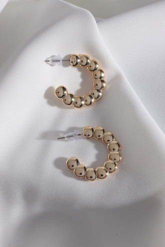 Ezme Halkalı Gold Renk Vintage Küpe