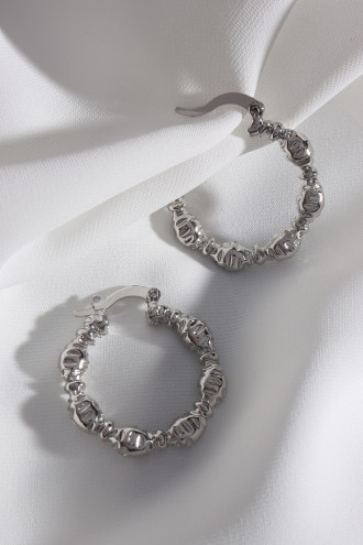 Gümüş Renk Vintage Halka Küpe