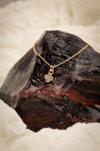 Gold Renk Çiçek Kolye