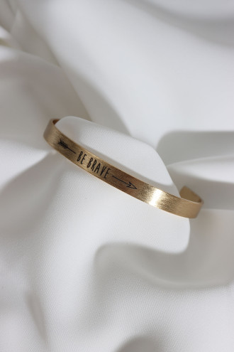 Be Brave Yazılı Gold Renk Kararmaz Vip Bileklik