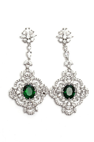 Zümrüt Model Zircon Abiye Küpe Zümrüt Model Zircon Abiye Küpe
