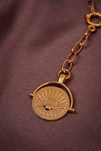 Galaksi Uçlu Uzun Gold Renk Kolye