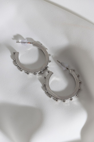 Vintage Gümüş Renk Halka Küpe