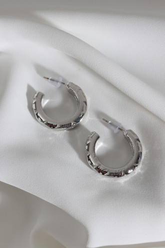 Vintage Gümüş Renk Halka Küpe