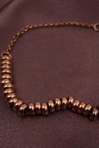 Taşsız Rondelalı Rose Renk 925 Ayar Gümüş Bileklik 5,41Gr