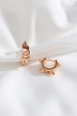 Çivili Küçük Boy Çelik Gold Renk Halka Küpe