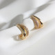 Zircon Taşlı 2'Li Görünümlü Gold Renk Küpe Zircon Taşlı 2'Li Görünümlü Gold Renk Küpe