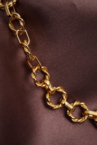 Orta Boy Halkalı Gold Renk Zincir Kolye