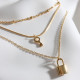 3'LÜ ANAHTAR FİGÜRLÜ 316L GOLD ÇELİK KOLYE