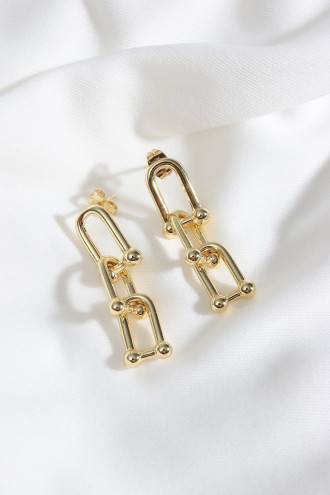 Çelik Tıffany Model Gold Renk Tasarım Küpe Çelik Tıffany Model Gold Renk Tasarım Küpe