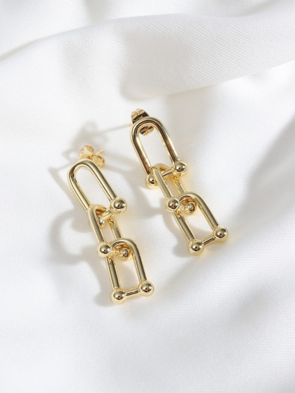 Çelik Tıffany Model Gold Renk Tasarım Küpe Çelik Tıffany Model Gold Renk Tasarım Küpe