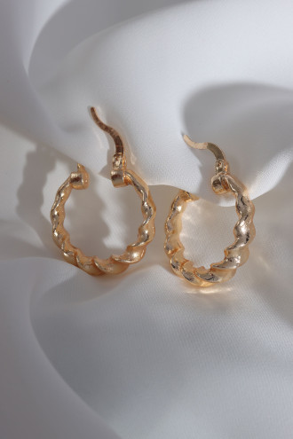 Bukle Gold Renk Vintage Halka Küpe