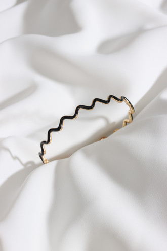 Siyah Zigzag Gold Renk Bilezik Siyah Zigzag Gold Renk Bilezik
